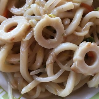 ちくわともやしのあんかけうどん